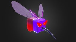 Cartoon uncle mosquito low poly Roblox game pet