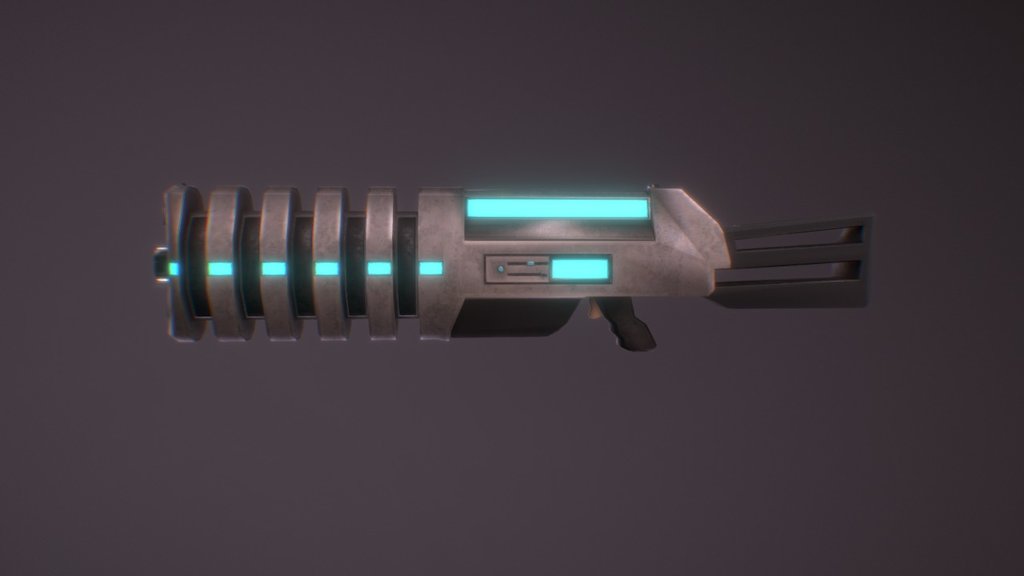 I was having a go at making a weapon! :) - Sci Fi Blaster - 3D model by Funky Galaxy (@FunkyGalaxy) 3d model