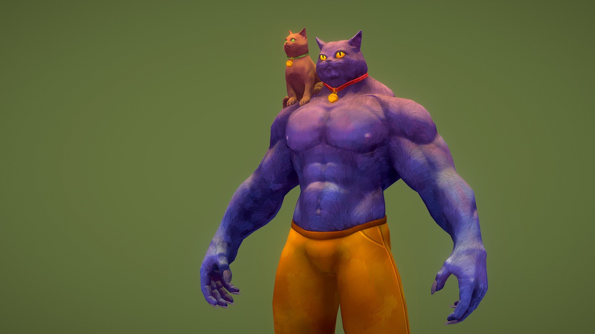 Don't mess with him - Stylized Buff Cat - 3D model by acot_meansonecupoftea 3d model