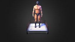 Dark Wrestler wrestler, midpoly, muscular, game, man, human, dark