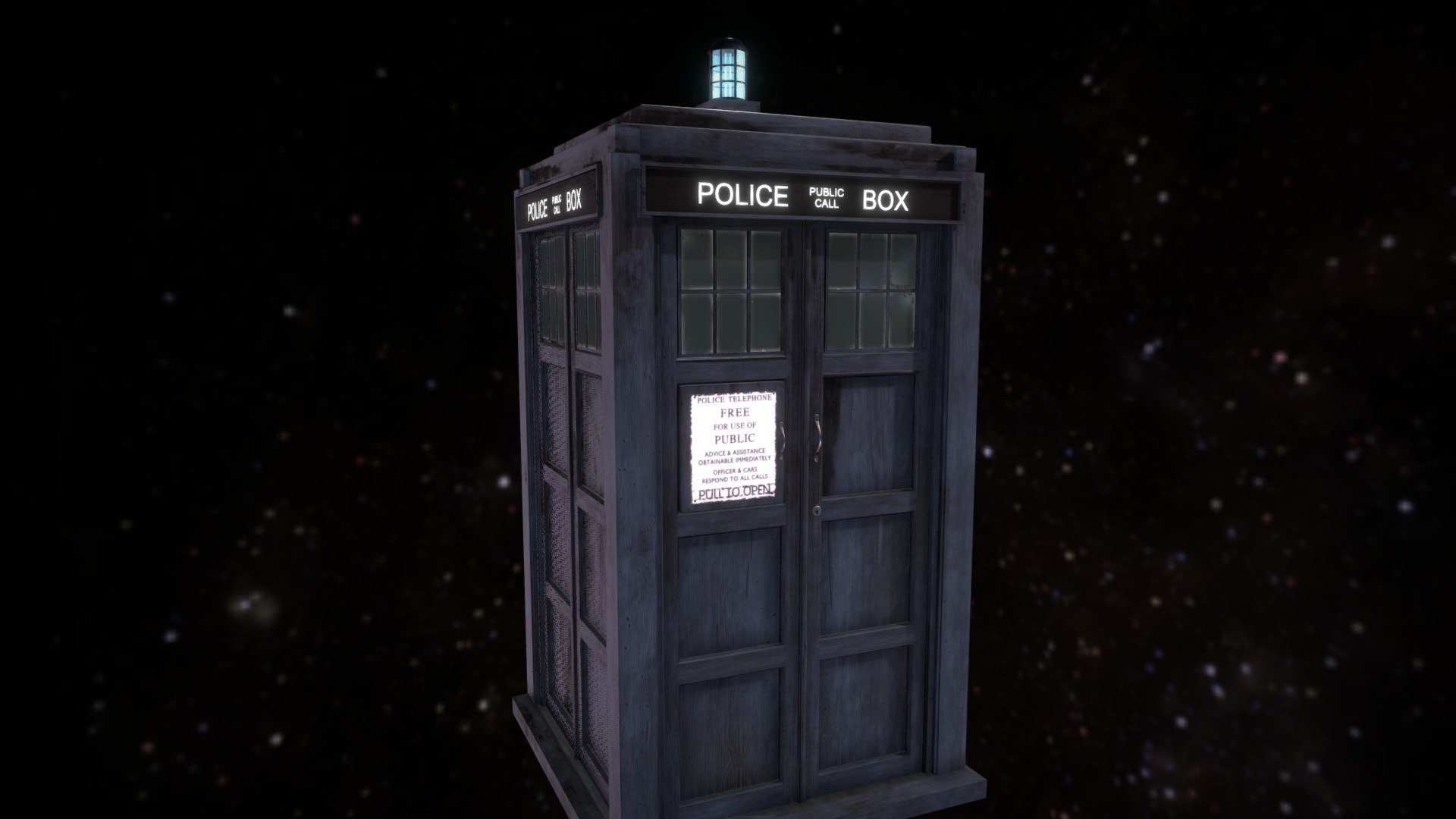 Tardis 2005 from 10th Dr. Who 

Time And Relative Dimension In Space - TARDIS - Download Free 3D model by GRIP420 3d model