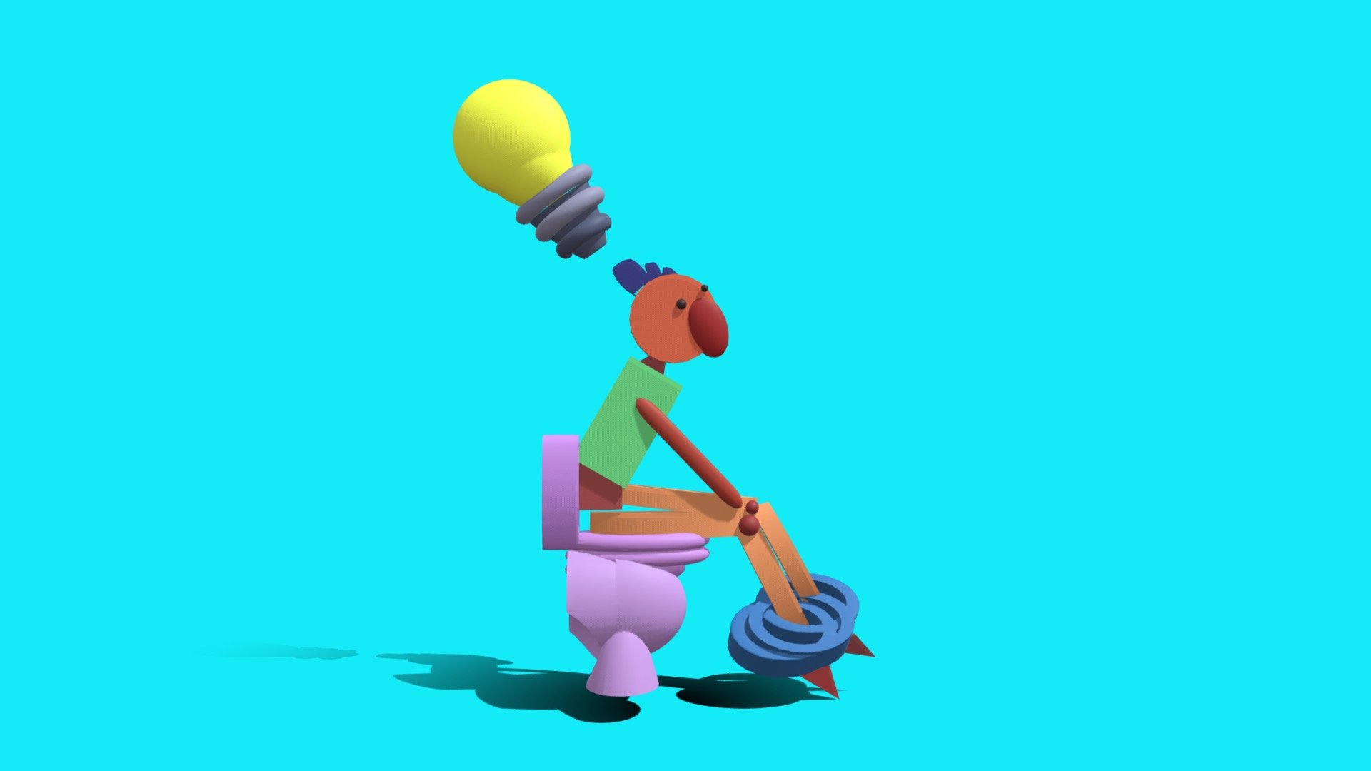 Thinker poop - 3D model by nickarchilla 3d model
