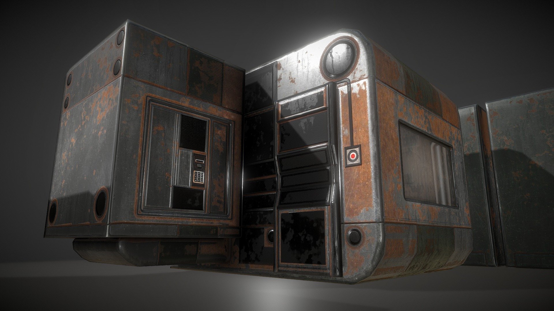 The old and rusty version of my futuristic living module.

Modeled, rigged and animated in Blender 2.78a 3d model