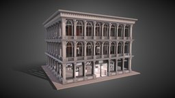 Soho Style Retail Store windows, store, retail, gallery, arches, boutique, soho, metaverse, decentraland, lowpoly, building, shop, metaverso