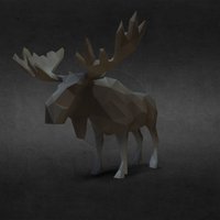 Toothless Moose moose, blender, lowpoly, animal, cycles