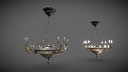 Pair of chandeliers lights, castle, prop, medieval, gameprop, classic, rustic, candles, candlestick, chandelier, gothic, candelabra, candleholder, game-ready, candlelight, metalwork, unrealengine, medieval-prop, substancepainter, substance, architecture, lighting, low-poly, asset, pbr, lowpoly, gameasset, fantasy, light, environment