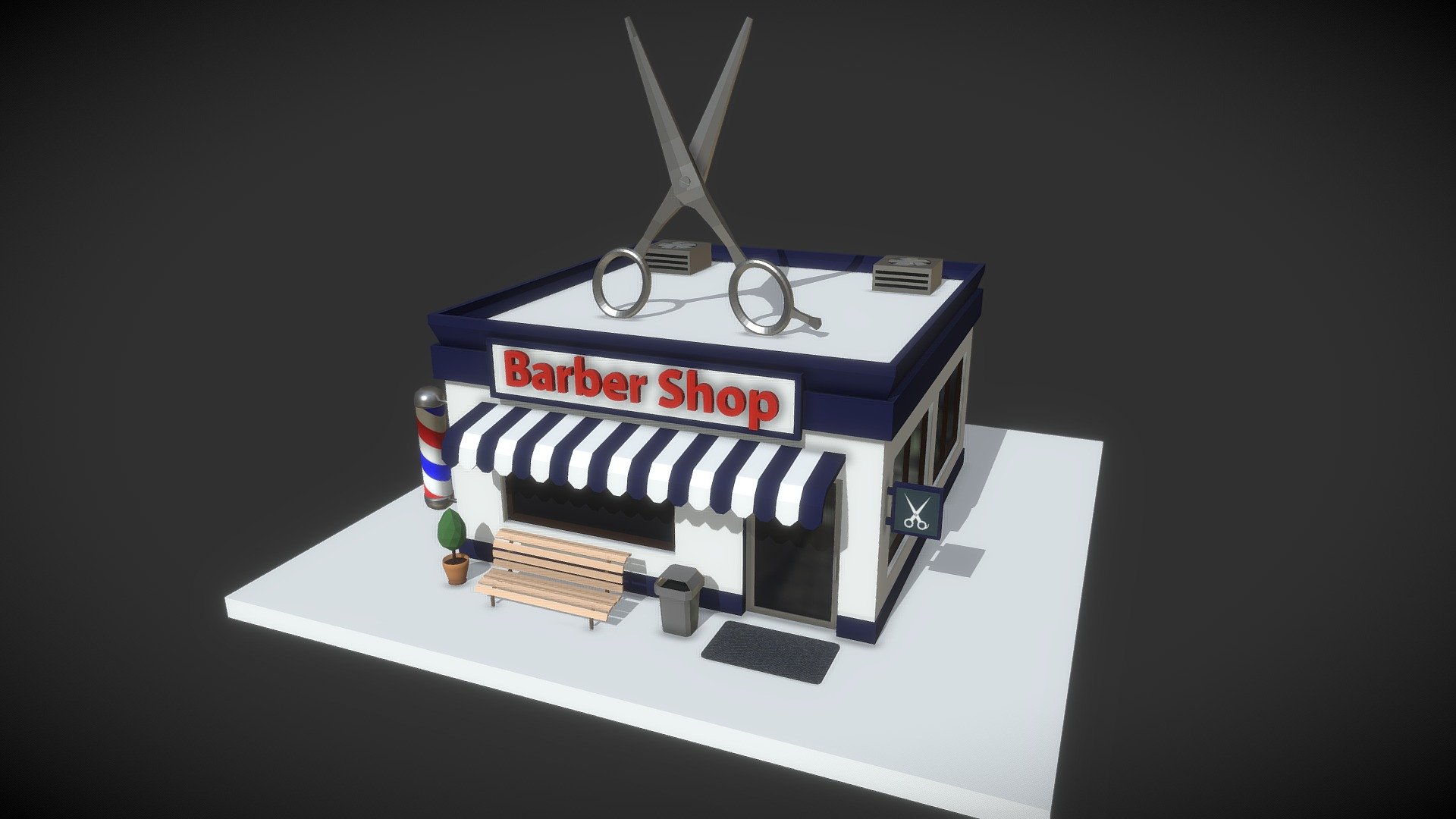 ♦ Low Poly Barber Shop

♦  Materials and textures.


 ° All materials included.
 ° All textures included.

♦ Attention


 ° Models tested in unity and unreal engine.
 ° Not printable.
 - Low Poly Barber Shop - Buy Royalty Free 3D model by Payne (@NeedLowPoly) 3d model