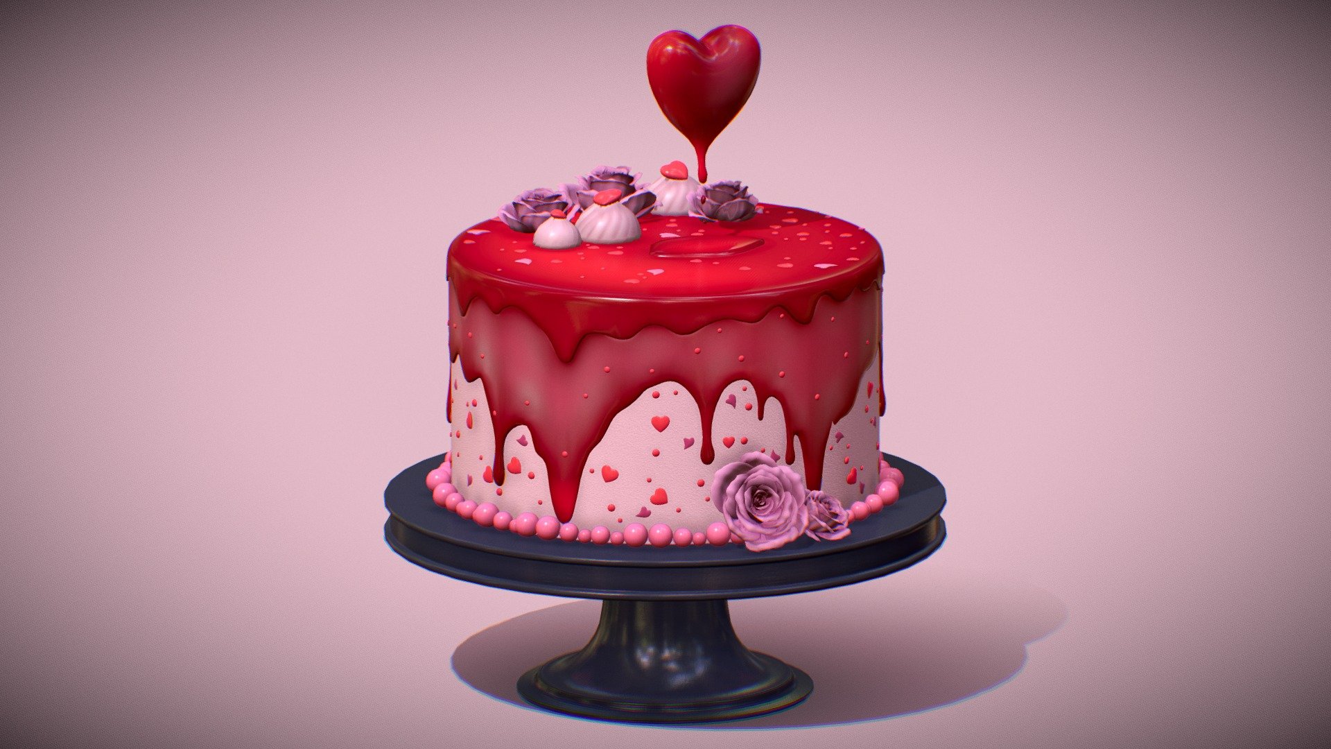 Valentine Cake - Buy Royalty Free 3D model by arloopa 3d model