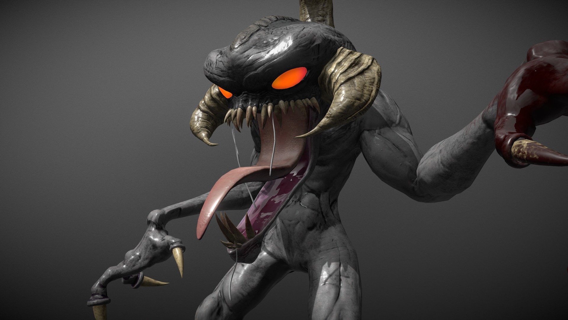 A 3D model of the Violator, from the comic book series, Spawn, modeled, retopologized, UV mapped, and textured by me 3d model