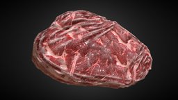 Raw Steak food, cow, meat, steak, beef, game-ready, low-poly, lowpoly, gameready