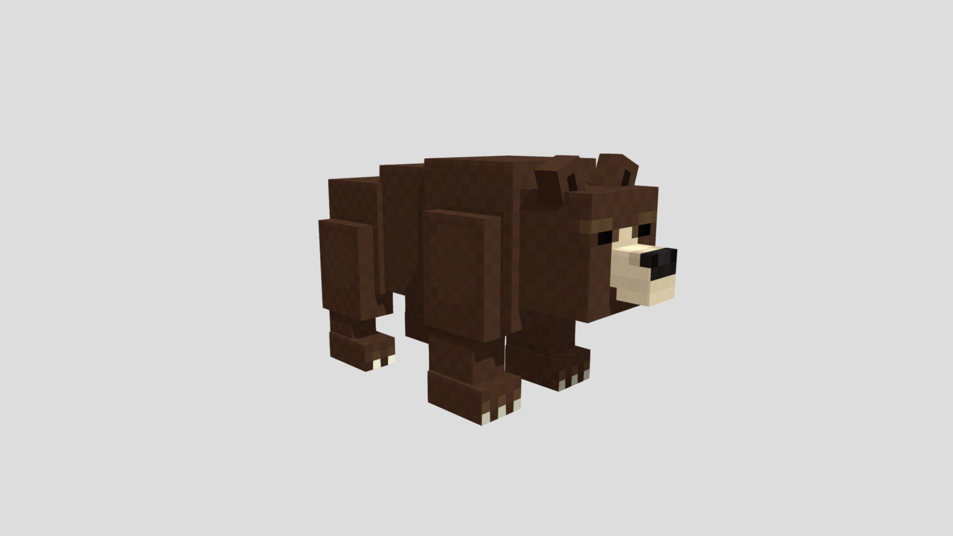 A bear in the minecraft style 3d model