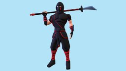 Stylized ninja 3D model ninja, japanesesword, ninjas, ninja-weapon, japanese-legends, japanese-culture, ninja-cyborg, stylizedcharacter, sword