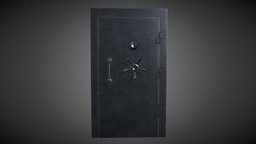 Vault Door vault, doorframe, door-handle, wood, animation, door, steel