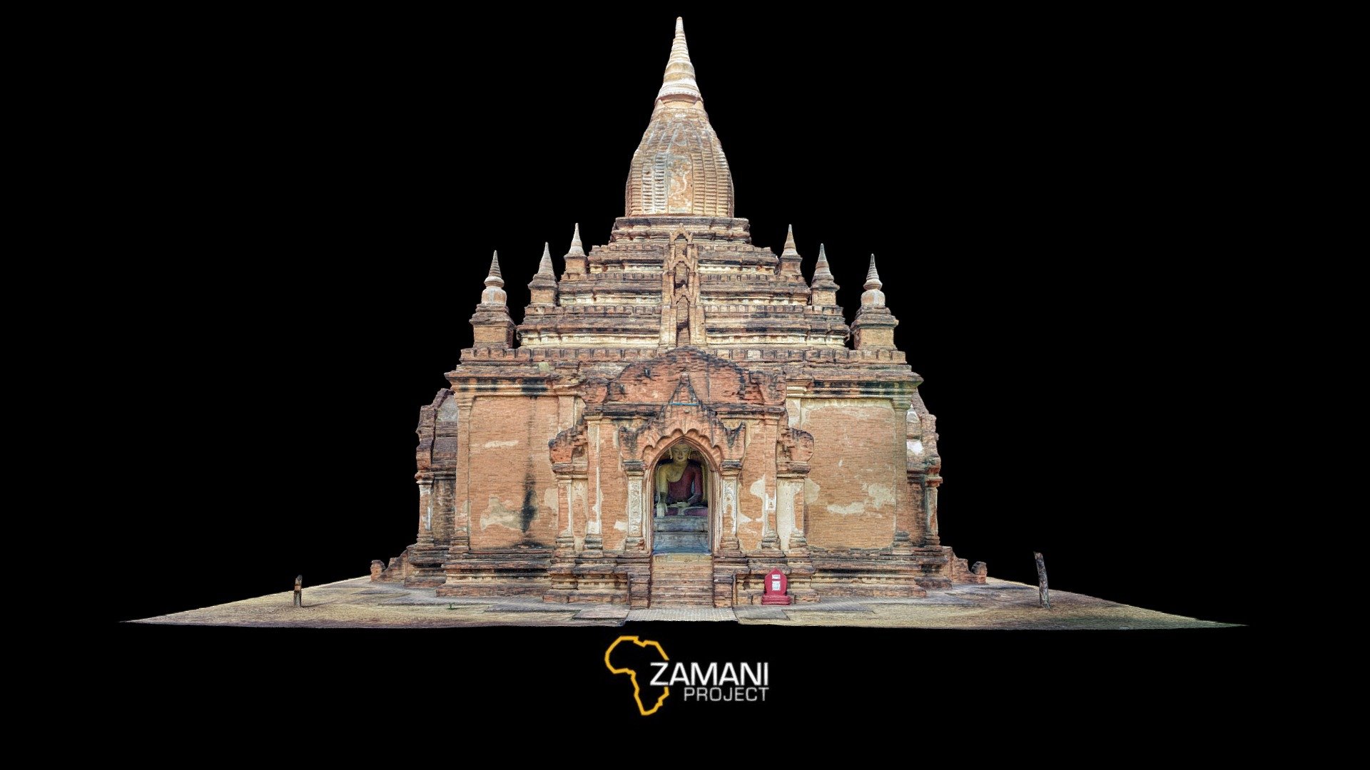 During 3 field campaigns between 2017-2018, the Zamani Project spatially documented 12 monuments in Bagan.

Data captured with Z+F 5016 scanner and Phantom 4 pro drone In April 2018. All data procesed by the Zamani Project at the University of Cape Town 3d model