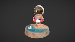 Space Summer baby, summer, astronaut, beach, eliacolombo, georbec, substancepainter, animation, space