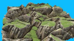 Rock Cliff Mountains landscape, grass, terrain, scenery, adventure, rough, explore, cliff, gamedev, scenic, background, rock