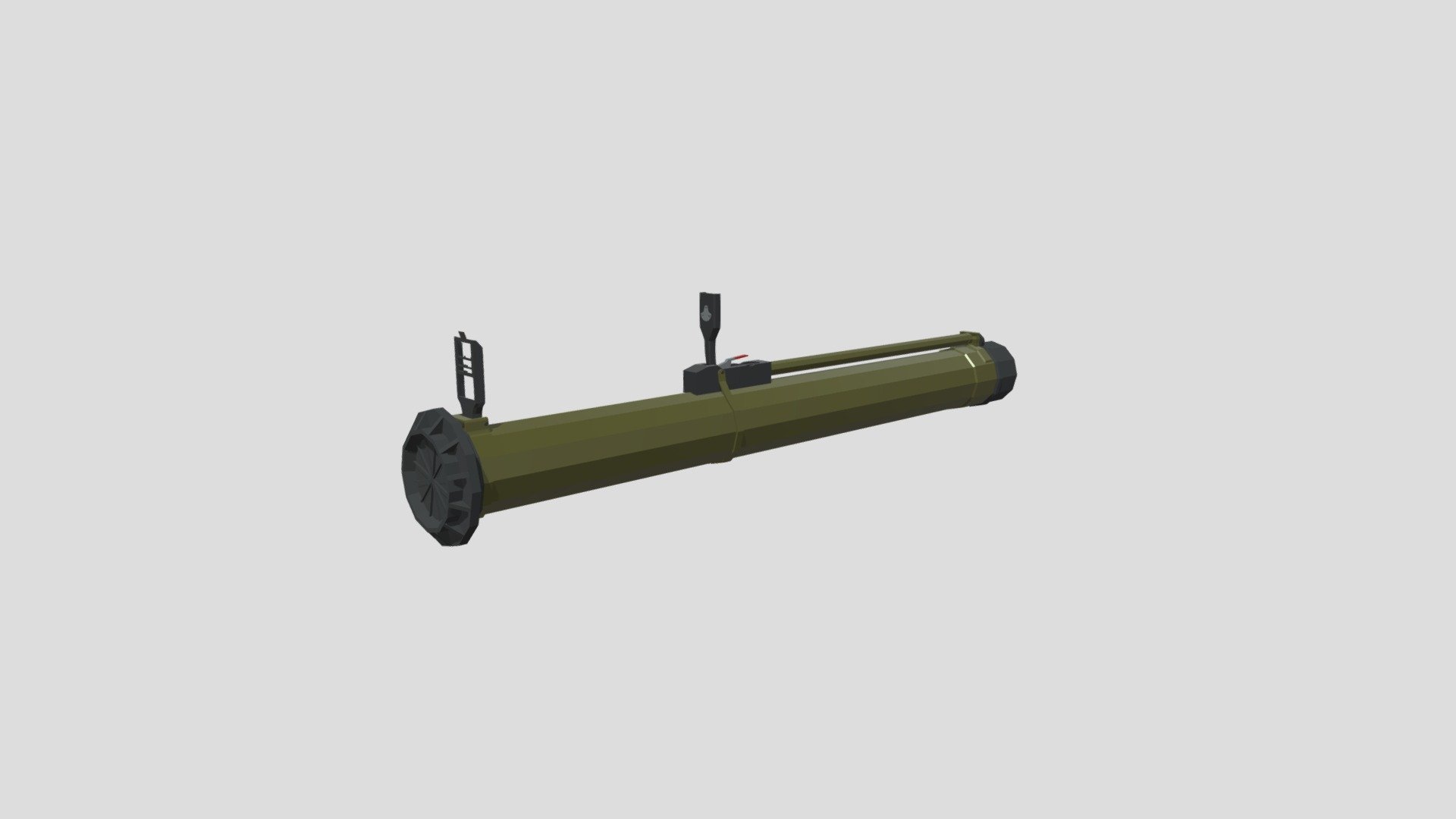 The RPG-26 Aglen is a disposable anti-tank rocket launcher developed by the Soviet Union. It fires a single-stage rocket with jack-knife fins, which unfold after launch. The rocket carries a 72.5 millimetres (2.85 in) diameter high explosive anti-tank single shaped charge warhead capable of penetrating 440 millimetres (17 in) of armour, 1 metre (3 ft 3 in) of reinforced concrete or 1.5 metres (4 ft 11 in) of brickwork. It has a maximum effective range of around 250 metres (820 ft). The similar sized rocket features a slightly heavier and more powerful HEAT warhead and more powerful rocket engine. The limited extension of the RPG-22 launch tube was found of little use. Therefore the RPG-26 has a rigid non-telescoping launch tube 3d model