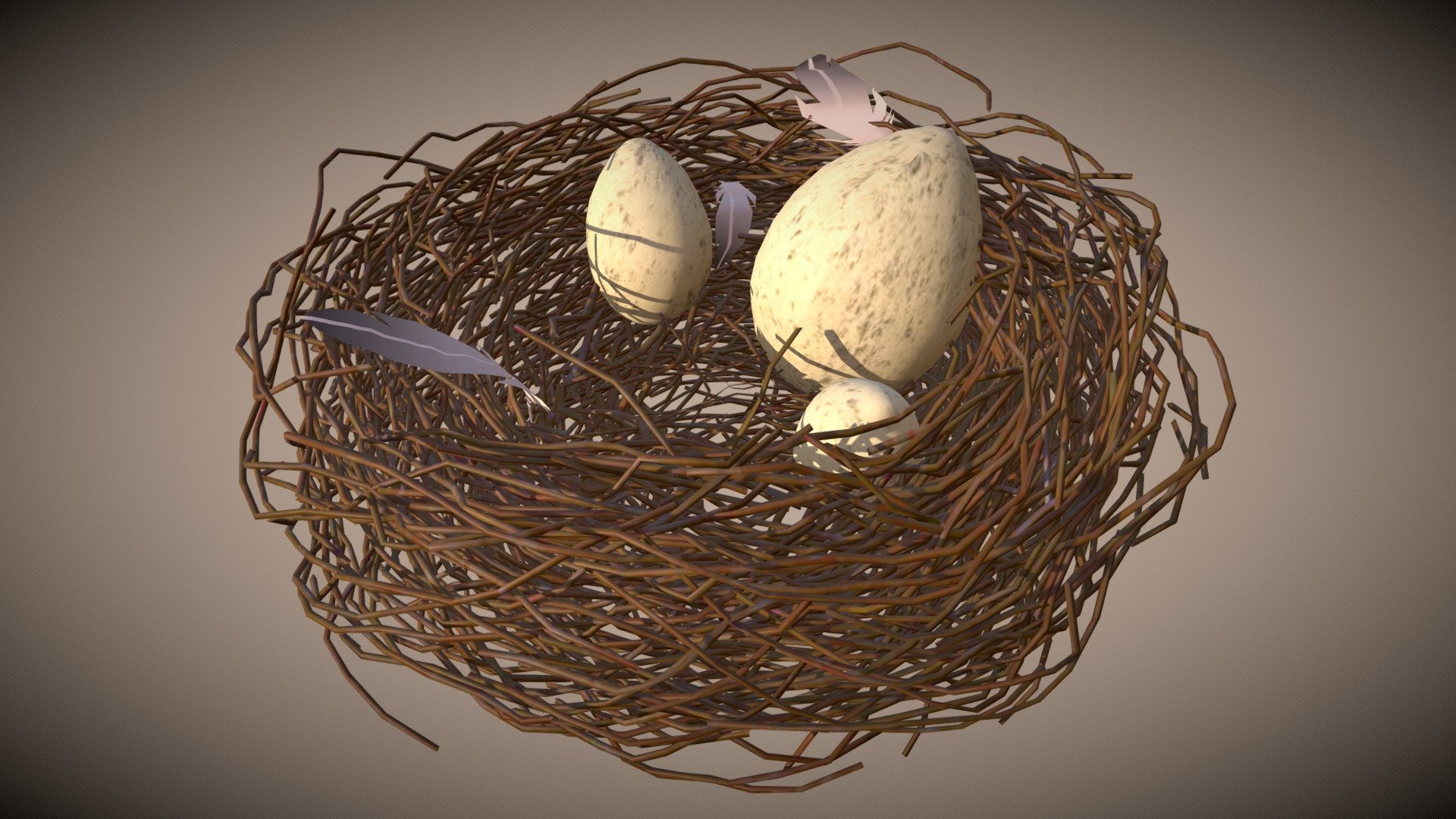 Here's my bird nest model made in Blender using geometry node.

Works in Cycles / Eevee 3d model