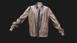 Brown fine jacket scanning, jacket, clothes, retopology, brown, coat, scanned, scan, clothing, scaniverse