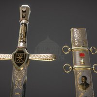 The Sword Of Victory plant, hero, state, gift, arms, quixel, souvenir, museum, victory, printable, 2015, downloadable, weapon, modeling, texturing, 3dsmax, pbr, city, sword, factory