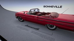 Pontiac Bonneville 1960 red, vintage, pontiac, old, bonneville, substance, painter, blender, lowpoly, car