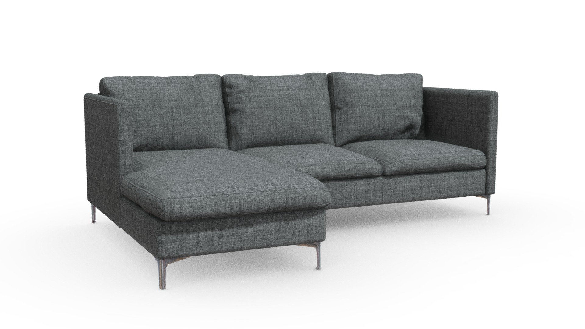 A simple couch anyone with a tight budget could afford. This cheaply made chair on steroids is cozily made of a fabric material that looks similar to a more expensive denim. Simulated cushions with sculpted wrinkles, dents, and butt impressions make the model look all the more realistic. Available in 4k, the PBR textures have been created in Substance Painter. If all that isn't enough for you, the model is perfectly to scale, you just hit import, and boom, it's there. No further scaling required.

 - Gray L-Shaped Couch - Download Free 3D model by AleixoAlonso 3d model