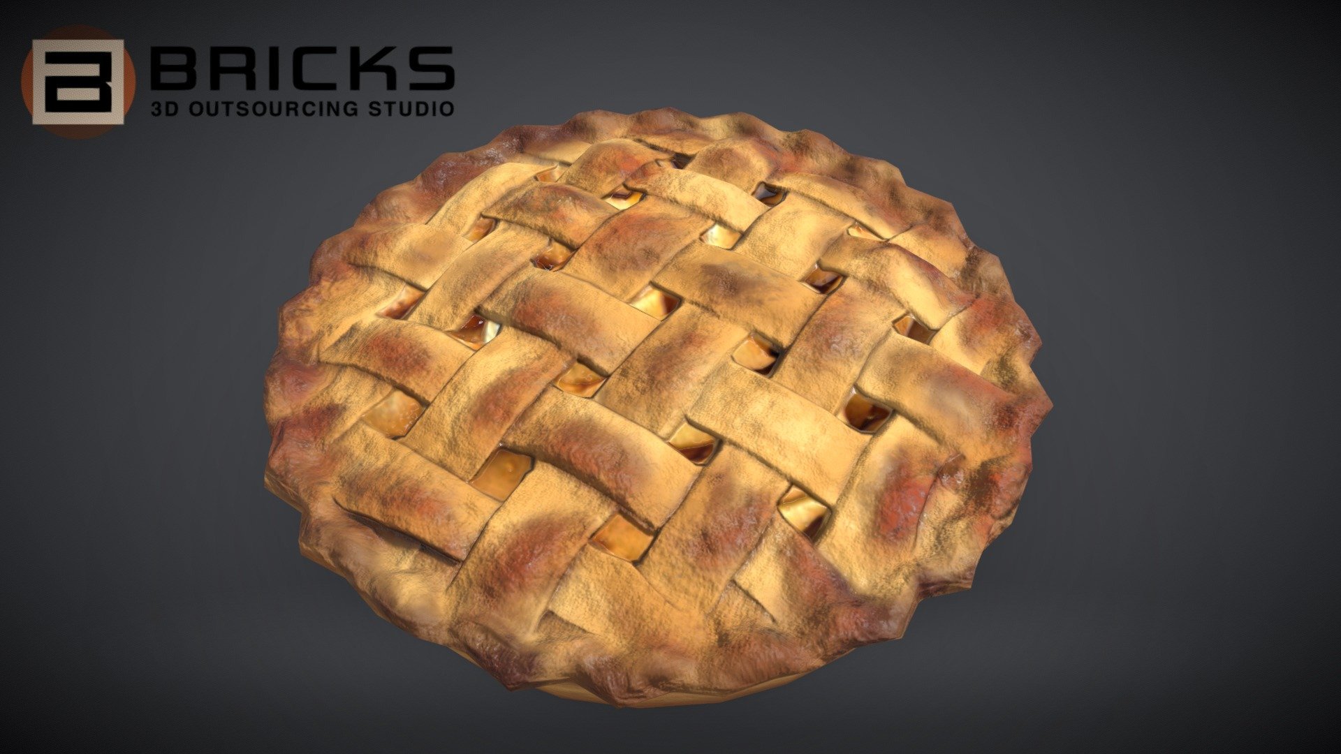 PBR Food Asset:
Apple Pie
Polycount: 1500
Vertex count: 752
Texture Size: 1024px x 1024px
Normal: OpenGL

If you need any adjust in file please contact us: team@bricks3dstudio.com

Hire us: tringuyen@bricks3dstudio.com
Here is us: https://www.bricks3dstudio.com/
        https://www.artstation.com/bricksstudio
        https://www.facebook.com/Bricks3dstudio/
        https://www.linkedin.com/in/bricks-studio-b10462252/ - Apple Pie - Buy Royalty Free 3D model by Bricks Studio (@bricks3dstudio) 3d model