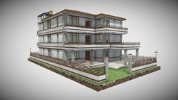 Residence villa, residence, unwrap, pbr, house, building