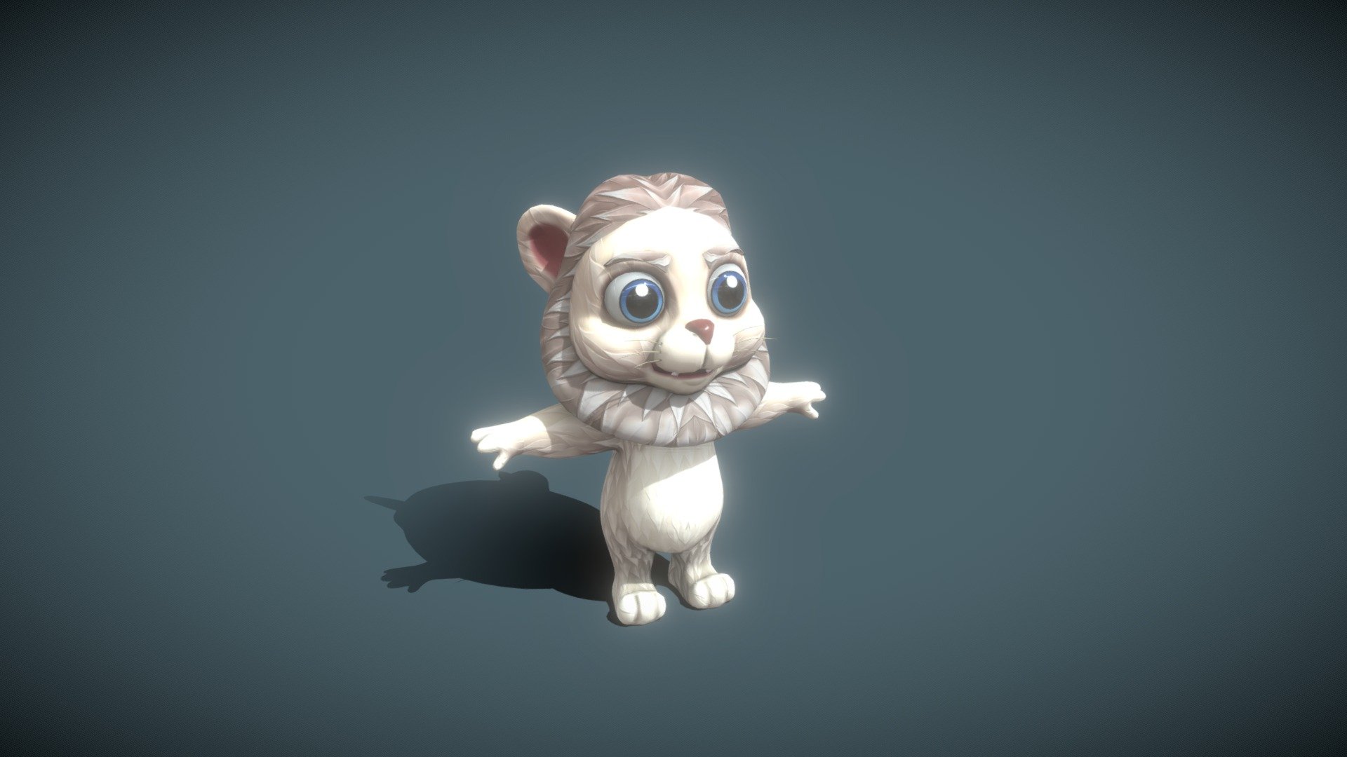 Cartoon White Lion Rigged 3D Model is completely ready to be used in your games, animations, films, designs etc.  

All textures and materials are included and mapped in every format. The model is completely ready for visualization in any 3d software and engine.  

Technical details:  


File formats included in the package are: FBX, OBJ, GLB, ABC, DAE, PLY, STL, BLEND, gLTF (generated), USDZ (generated)
Native software file format: BLEND
Render engine: Eevee
Polygons: 7,218
Vertices: 6,884
Textures: Color, Metallic, Roughness, Normal, AO
All textures are 2k resolution
The model is rigged
We have another model with animations
Only following formats contain rig: BLEND, FBX, GLTF/GLB
 - Cartoon White Lion Rigged 3D Model - Buy Royalty Free 3D model by 3DDisco 3d model