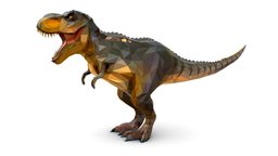 Dinosaur T- Rex Lowpoly Art Style animal
