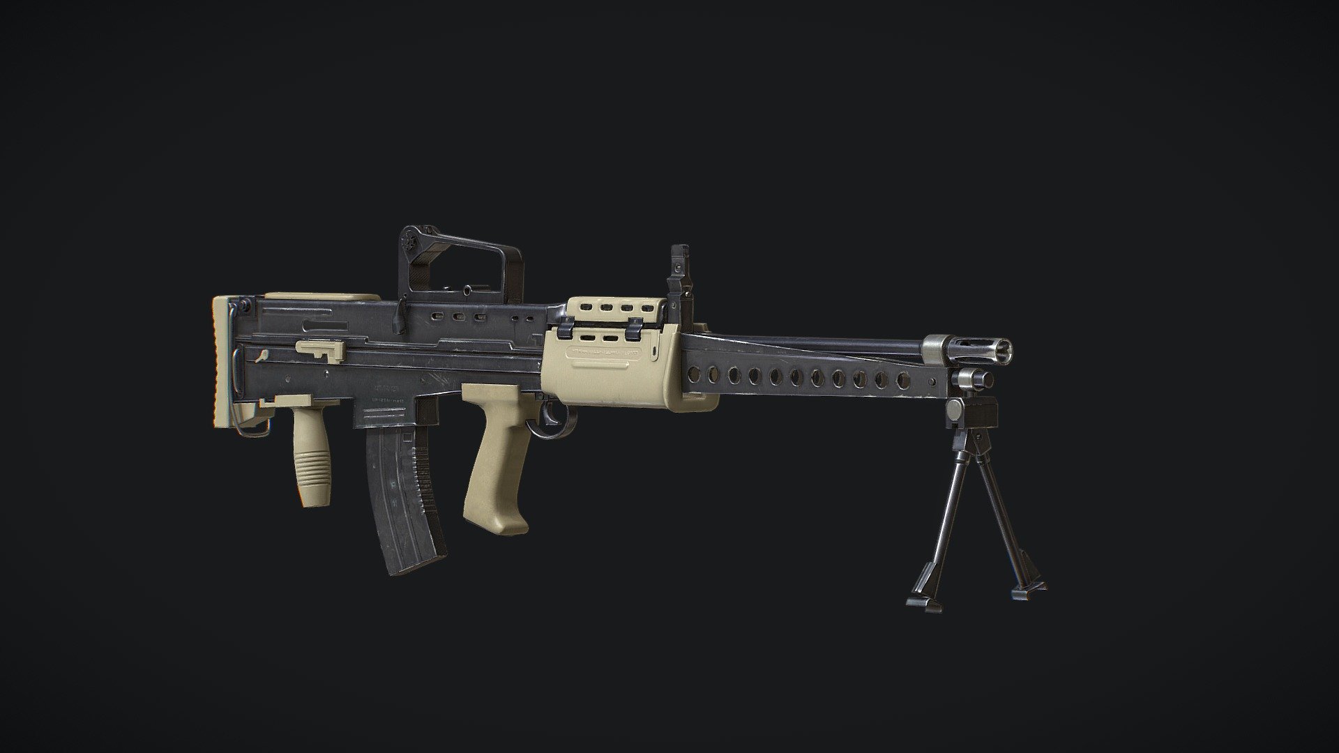 https://www.artstation.com/artwork/ArgoNm

Model L86 Lsw with folding wire shoulder rest and bipod. The high-poly model is made in Blender completely sub-ready. Mapping was done in Rizom UV. The low poly model is optimized and ready to be imported into the game, the textures were created in Substance Painter. Visualization was done in Marmoset Toolbag 4.

Dear friends, I am glad that you write to me by mail about receiving this model in your projects.
I'm giving it away for free and have attached the link in my artstation - L86 Lsw (free) - 3D model by MEATMAN (@Meatman322) 3d model