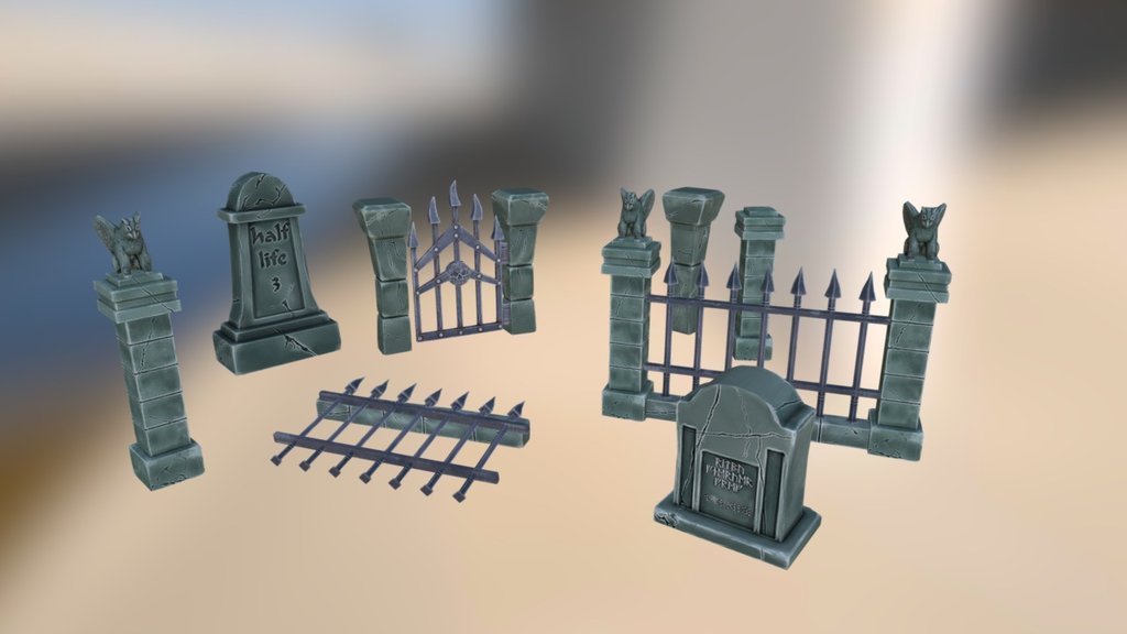 This is the fifth part of the cemetery pack - Cemetery props. Part 05 - 3D model by RicochetWitcher 3d model