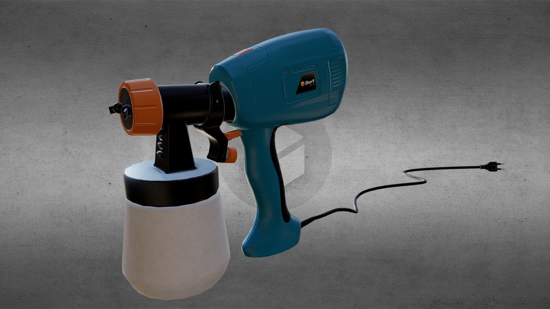 Decided to model a tool for painting - spray gun - 3D model by sergeykuchmin 3d model