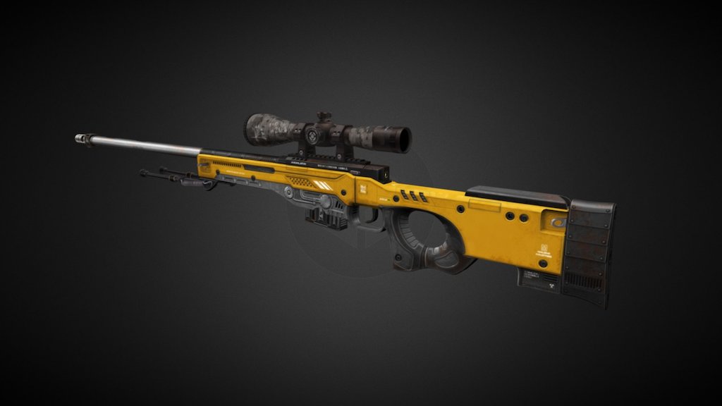 Scifiish Rendition of the AWP for CSGO (Yellow) - AWP | Annihilator Yellow - 3D model by emucustoms 3d model