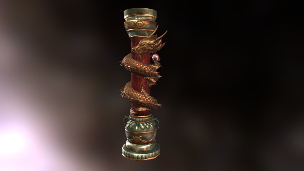Dragon Pillar - 3D model by sisid 3d model