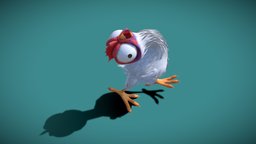 Stylized Chicken Character toon, chicken, stylised, retopologized, substancepainter, substance, character, blender, pbr, lowpoly, animation, stylized, animated, rigged, gameready
