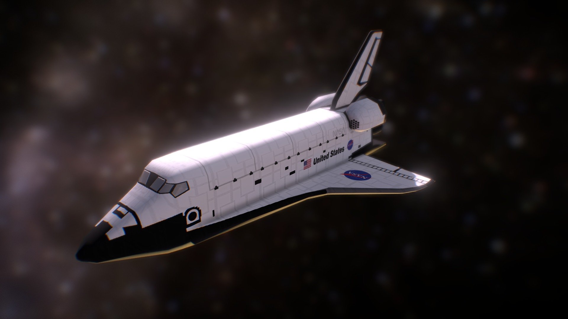 A space shuttle low poly  for mobile - Space Shuttle - Buy Royalty Free 3D model by BlackantMaster 3d model