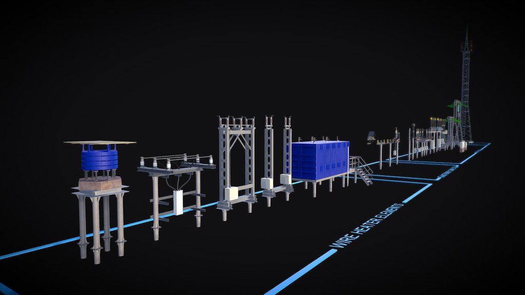 Substation elements - Substation - 3D model by point09 3d model