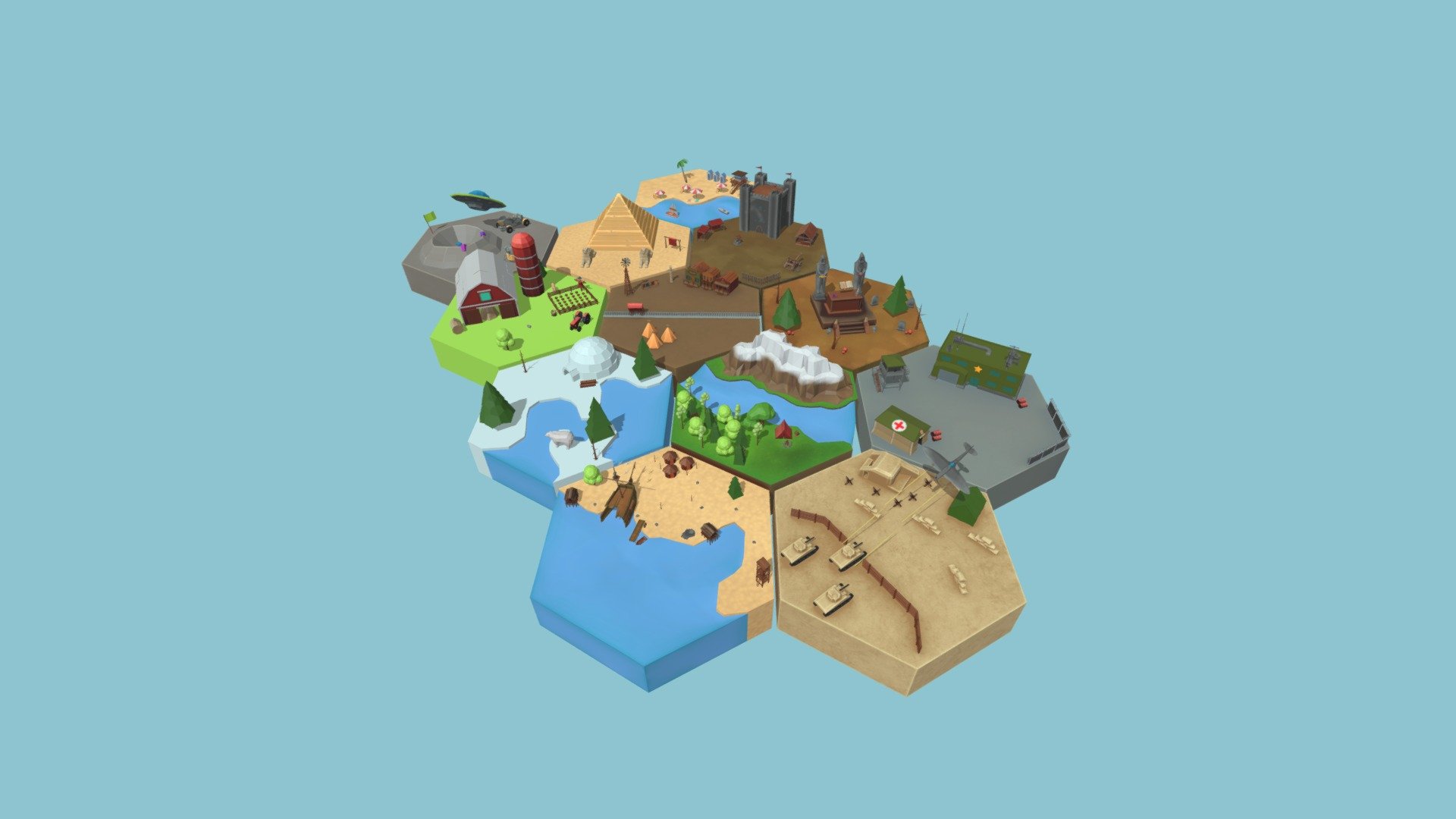 12 Low Poly Concept Island




Egypt

Medieval

Western

Farm

Military

Nature

Pirate

WW2

Cursed

Space

Beach

Island
 - Hexagonia - 3D model by hmcaltili 3d model