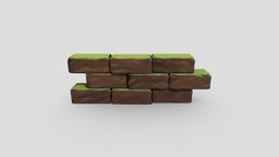 Wall Stones covered in Moss assets, modelling-3d, texturing-substance, maya, 3d, textured, environment