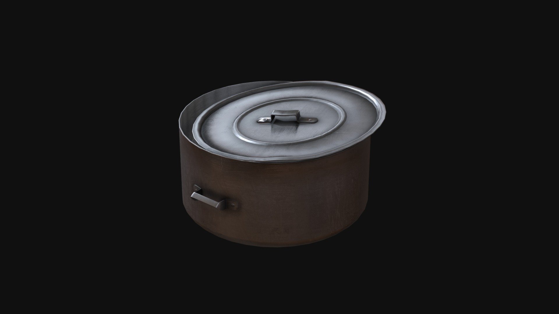 Old metal pot. 3D model is ready for use in the game engine and rendering.

PBR GameReady LowPoly

Color 2048x2048
 Metallic 2048x2048
 Roughness 2048x2048
 Normal 2048x2048 - Pot - Download Free 3D model by Melon Polygons (@Melonpolygons) 3d model