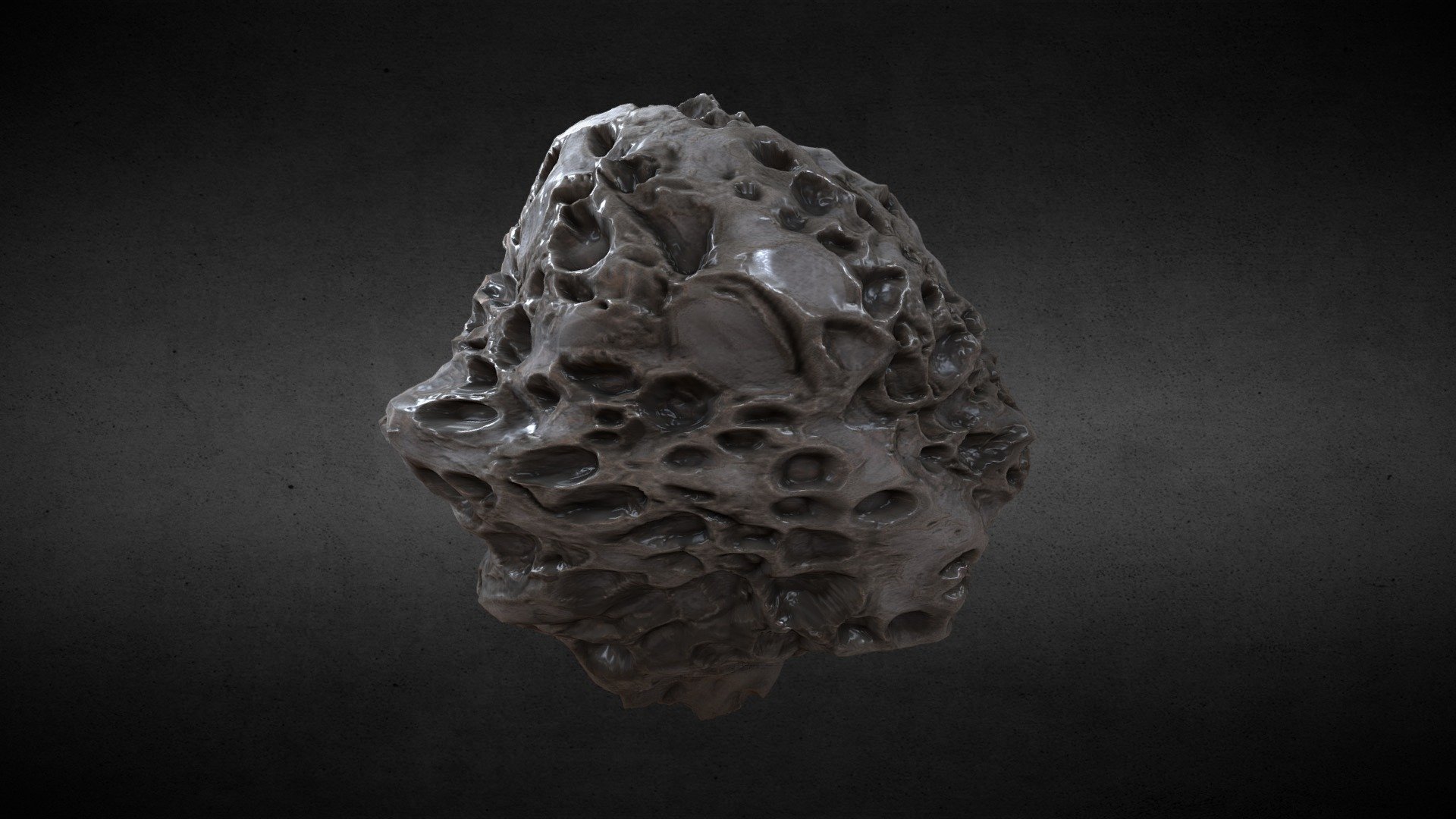 Ideal for a simulated asteroid field, this spacerock looks creepy and immersive with its cratered surface! It definitely provides the right vibes for a sci-fi themed game or a good 3D render for a poster!

Showcase Mesh: MatSphere v1p4x (My custom &ldquo;Low-pinch
