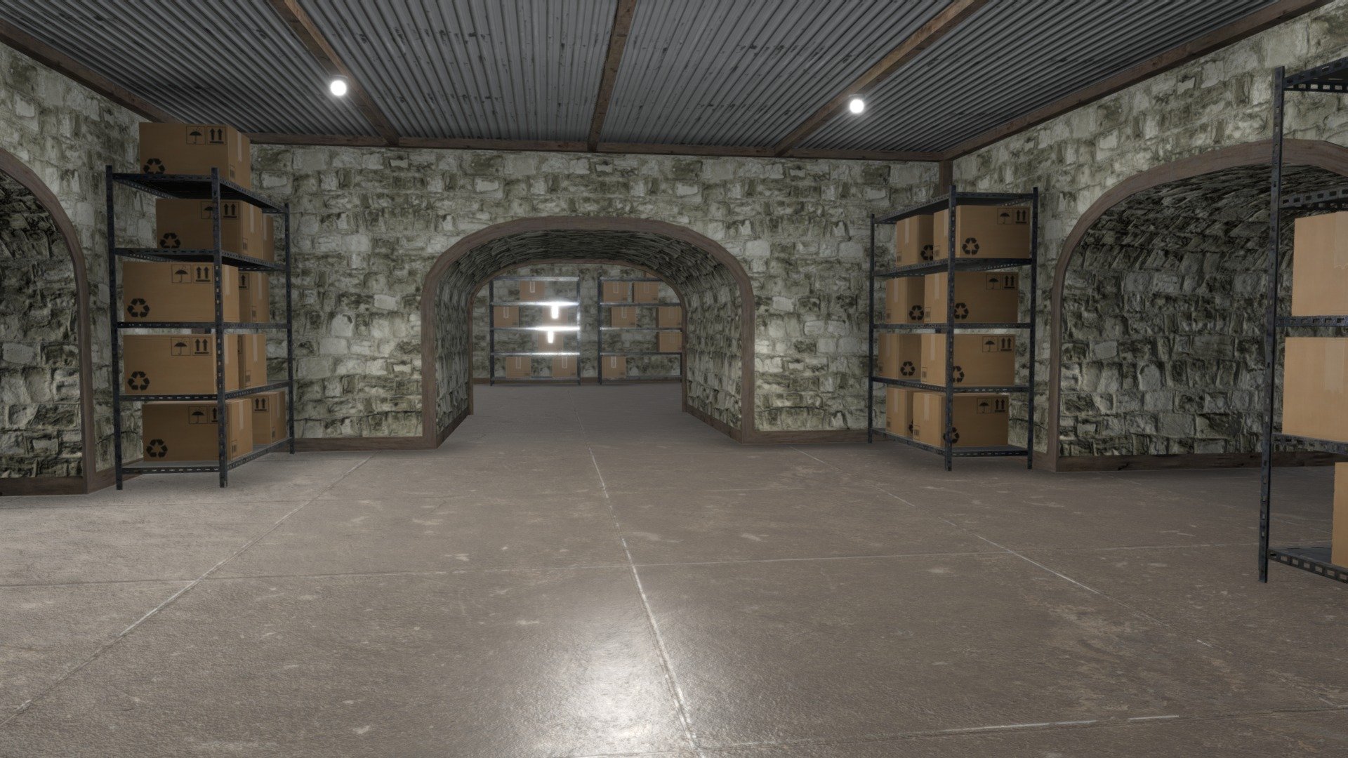 Underground Bunker Warehouse - Underground Bunker Warehouse - Buy Royalty Free 3D model by jimbogies 3d model