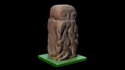 Cthulhu stone sculpture bas-relief, tentacles, lovecraft, sandstone, cthulhu, lovecraftian, cthulhu-lovecraft, hp-lovecraft, mylotte, old-ones, strange-aeons, terrible-statue, morbid-statue, photogrammetry, sculpture