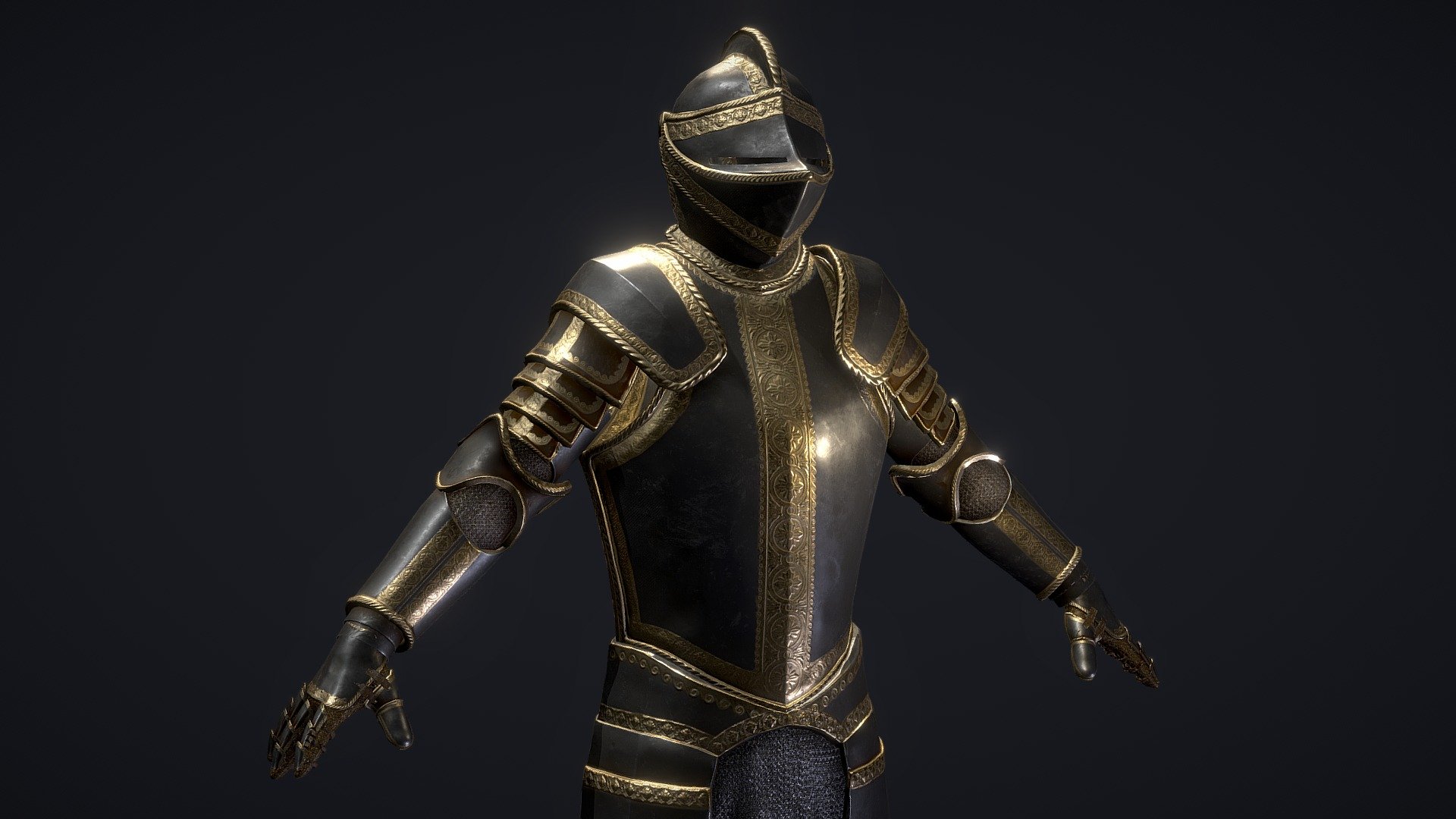Modular medieval armor.
It is divided into 6 sets: 





Helmet




Soulders




Arms




Gloves




Breastplate




Legs







Separate files (.fbx) are included for each part of the armor.




2K Textures (.png)




Packed ORM Texture incluyed




DirectX Normal Map



It is designed to create combinations between the different versions.

-New versions will be available soon-

Hope you like it! - Modular Medieval Armor - Buy Royalty Free 3D model by Jhon Panesso (@jhonjpanesso) 3d model