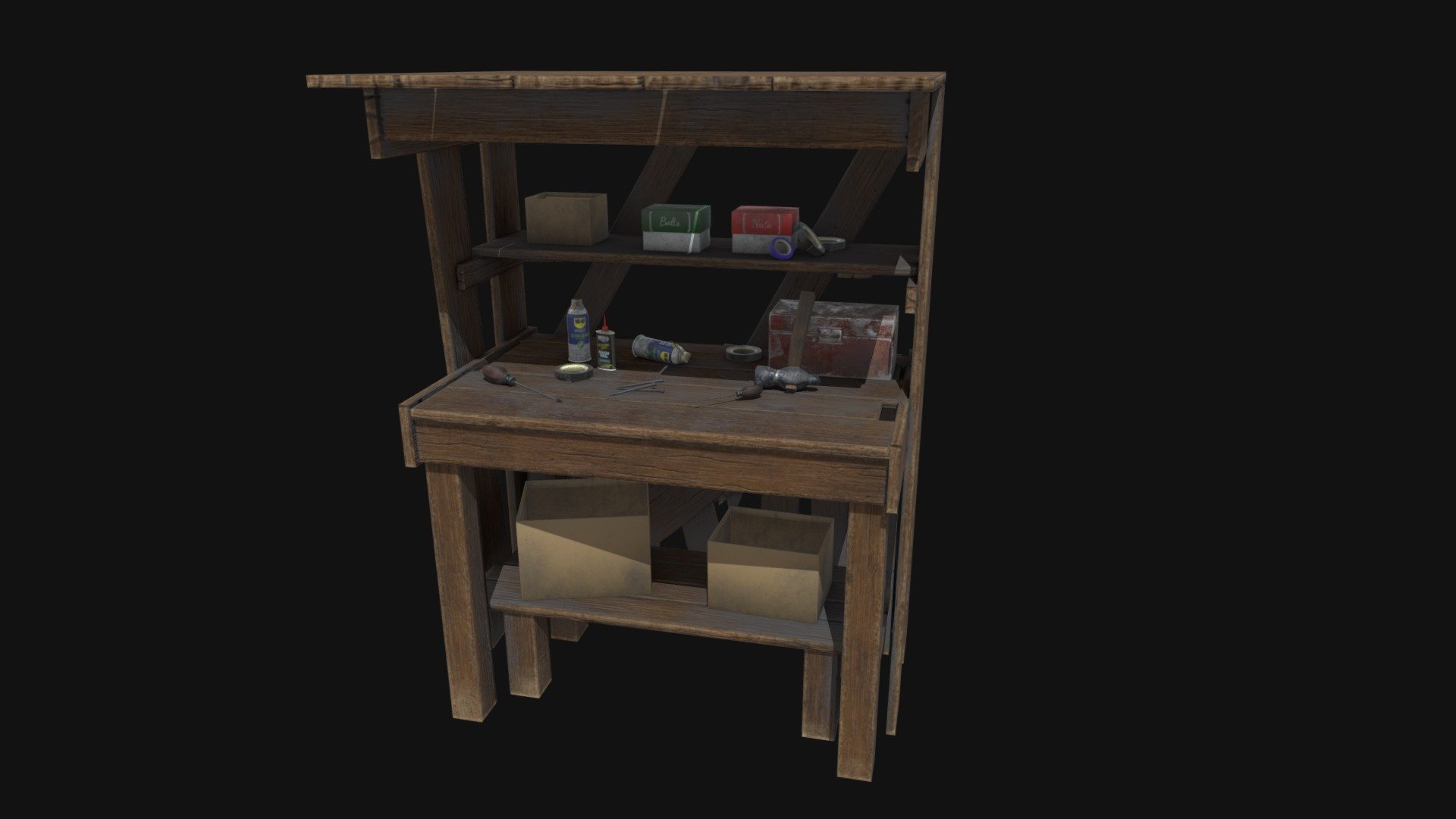 Rust inspired workbench - 3D model by Saper2001 3d model