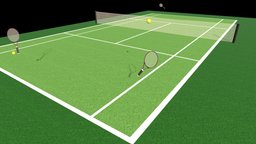 Tennis Assets Pack court, tennis, racket, tenniscourt, ball