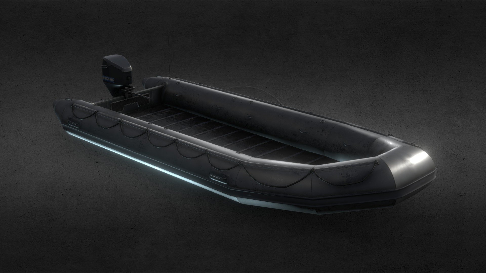 Inflatable boat!
Game ready works good at Unity &amp; Unreal Engine !

Pack contains:
Inflatable boat with PBR separate materials.

Textures : 

Albedo 4k
Normal 4k
Specular 4k
Ambient Oclussion 4k

Inflatable boat:
ORM (Oclussion, Roughness, Metalness - channel packed texture) 4k

Feel free to contact us via email
studiokasit@gmail.com

VR / AR / Low-poly / Game ready / inflatable boat / pontoon / rigid boat / rubber boat 3D model - Inflatable boat game ready PBR - Buy Royalty Free 3D model by Kasit Studio (@kasit) 3d model