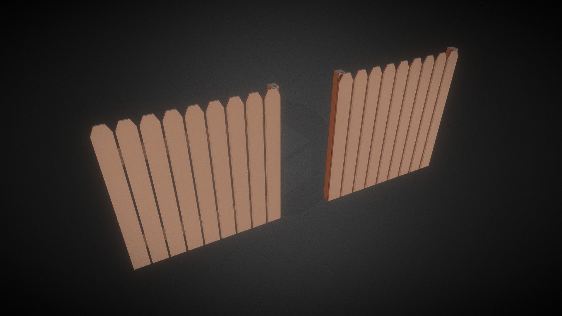 Low poly styled privacy fence, easy to implement in any game or 3d project 3d model