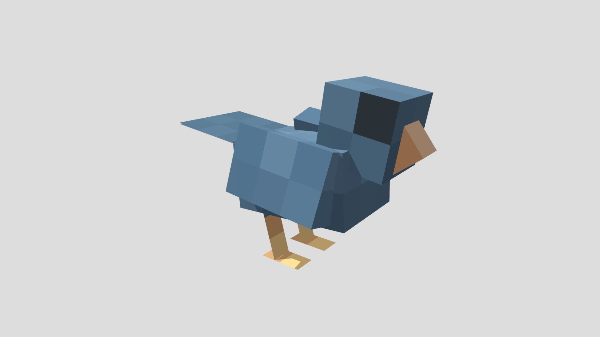 A small bird in the style of minecraft 3d model